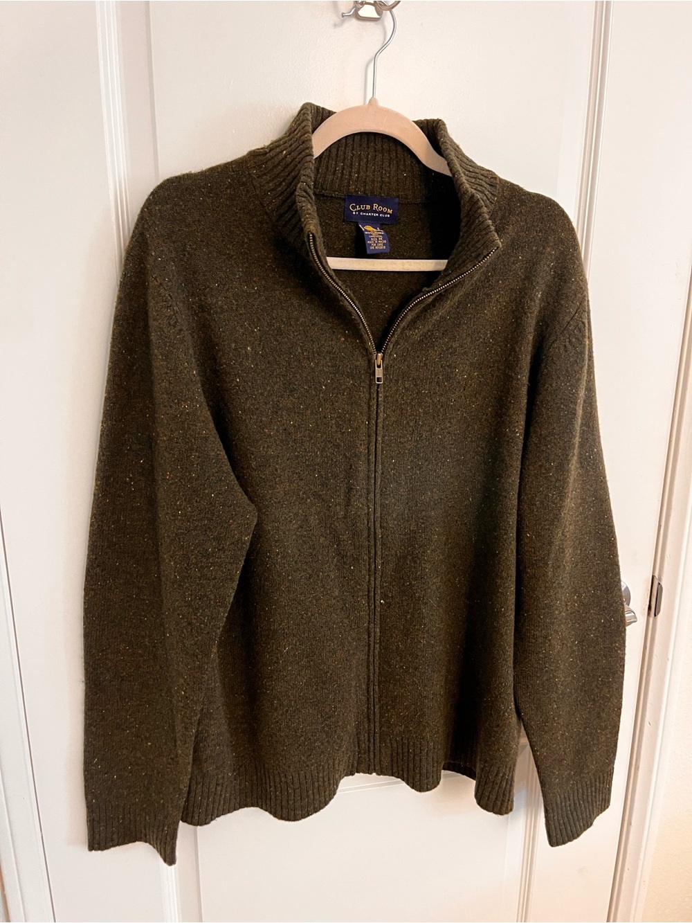 Charter Club Olive Zip-Up Men's Sweater